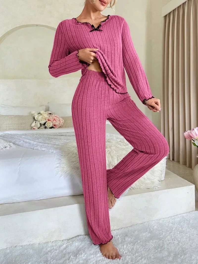 Women-Autumn-Winter-Sleepwear-Ribbed-Pajamas-Set-Long-Sleeve-Top-and-Long-Pants-2-Piece-Set-2.webp