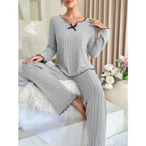 Women-Autumn-Winter-Sleepwear-Ribbed-Pajamas-Set-Long-Sleeve-Top-and-Long-Pants-2-Piece-Set-5.webp